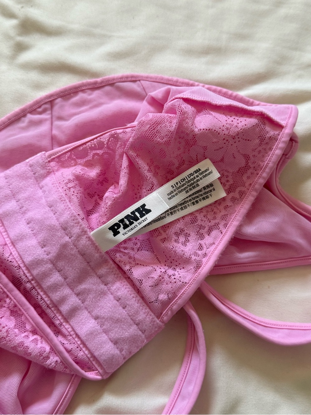 PINK Victorias Secret | Lace Corset Tank Top in Pink Lollipop | S - Picture 4 of 4